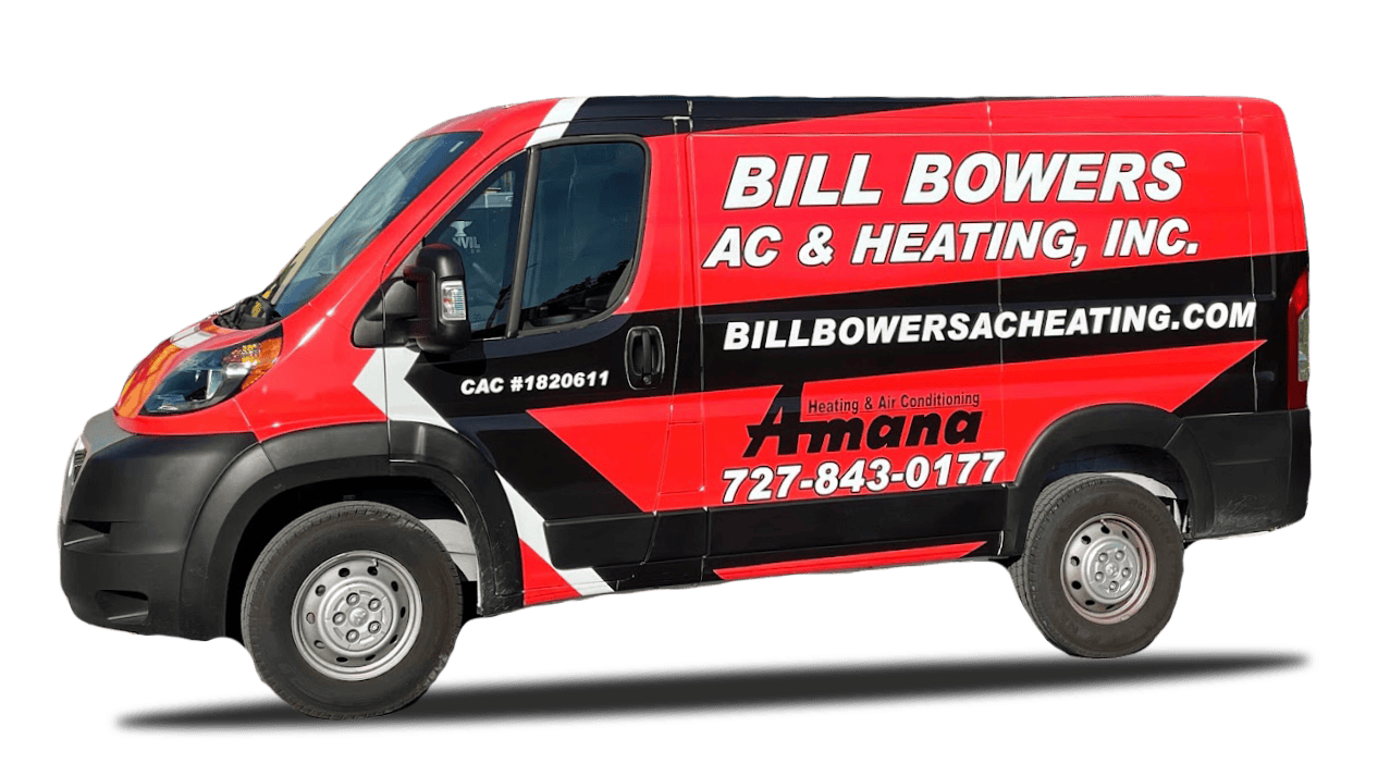 Bill Bowers A/C & Heating, Inc service vehicle.